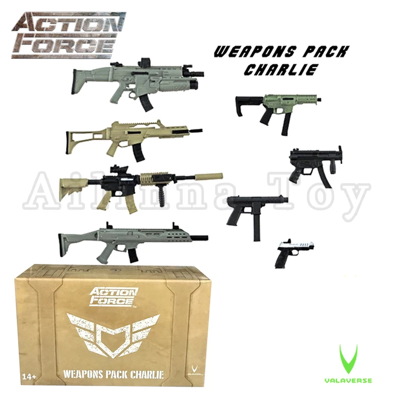 Valaverse Action Force 1/12 액션 피규어 (17PCS/SET) 웨이브 2 무기 팩 찰리 애니메이션 컬렉션 모델 선물용