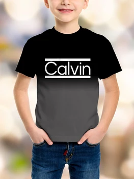 Summer Calvin boy T-shirt Casual fashion Casual short-sleeved T-sh-end Summer Comfortable Boys' T-shirt 1