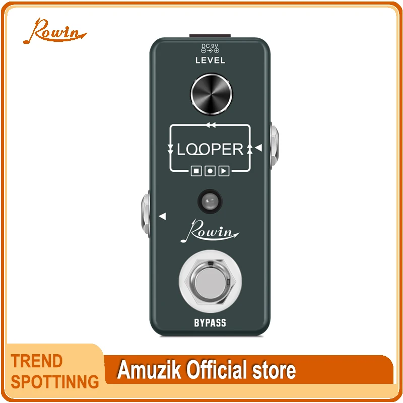 

Rowin LEF-332 Looper Guitar Pedal Unlimited Overdubs 10 Minutes of Looping With USB to Import and Export Loop