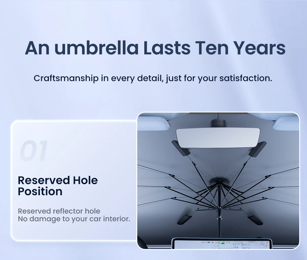 YZ Auto Sonnenschirm Regenschirm Für Alle Tesla Modell Schattierung Auto Sonnenschutz Schutz Sonnenschirm Sommer Sonne Windschutzscheibe Schutz Zubehör – Detail 37