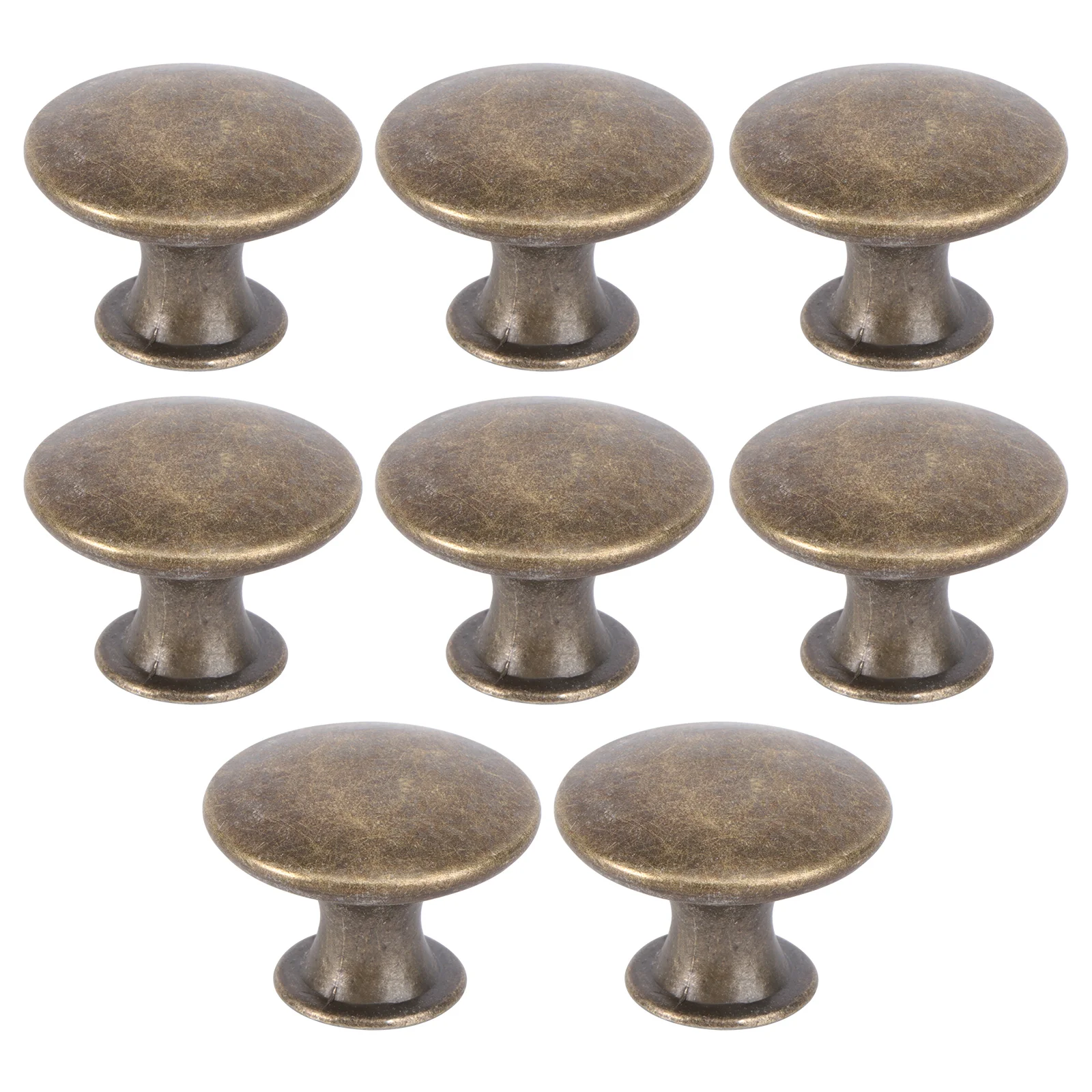 8 Pcs Brass Drawer Handles Round Door Cupboard Pull Knob Black Cabinet Doorknob Retro Knobs Wardrobe