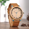 BOBO BIRD Men's Classic Quartz Watch Natural Bamboo Case with Genuine Leather Strap Customized Dropshipping 4