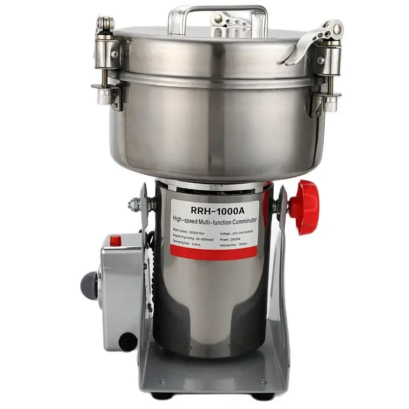 Electric Grain Grinder Mill 2000g High-speed Spice Herb Mill Commercial Powder Machine for Dry Cereals Grain Herb Spice Coffee 2