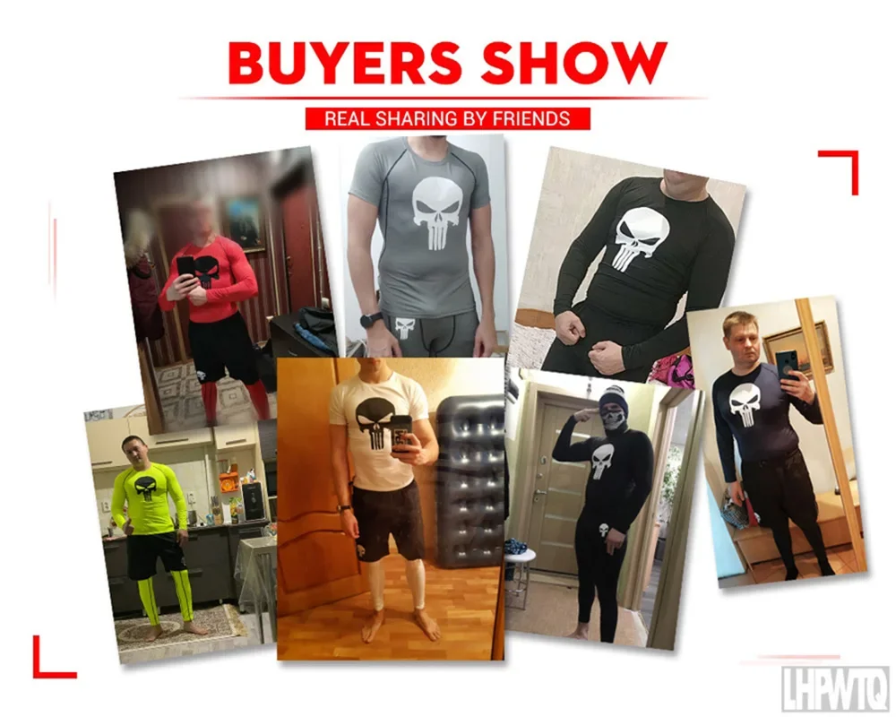 Rashguard Men's Fitness Gym Sports Punisher T-Shirt Compression Quick Dry MMA Boxing Jogging Training Tennis Musculation Sets sports apparel mens t shirt