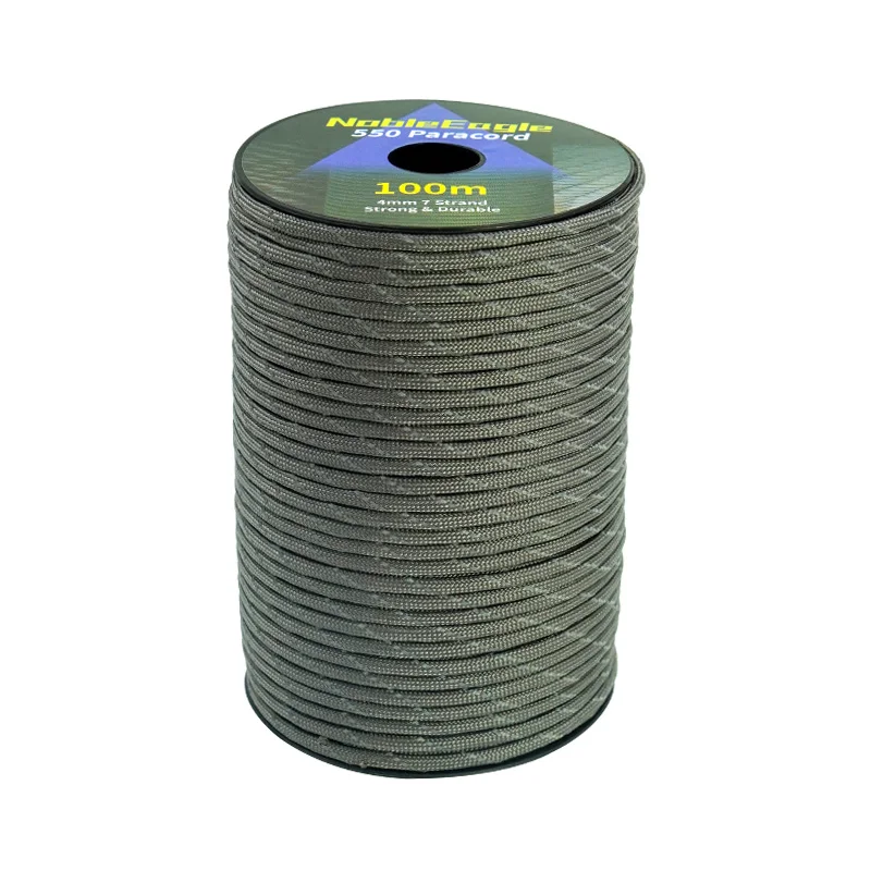 Reflective Tactical Paracord Rope - Durable 7 Strand 4mm for Camping, Tent Setup, Lanyards, and DIY Projects