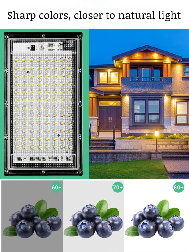 야외 LED 투광 조명, AC 220V, IP65 방수 스포트라이트, LED 반사판, 거리 벽 투광 조명