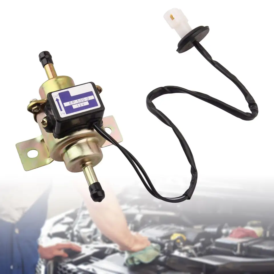 Pompa Carburante Elettrica 12V Universale – HEP-02A, Portata 80-100 L/h, Pressione 0.032-0.045 MPA