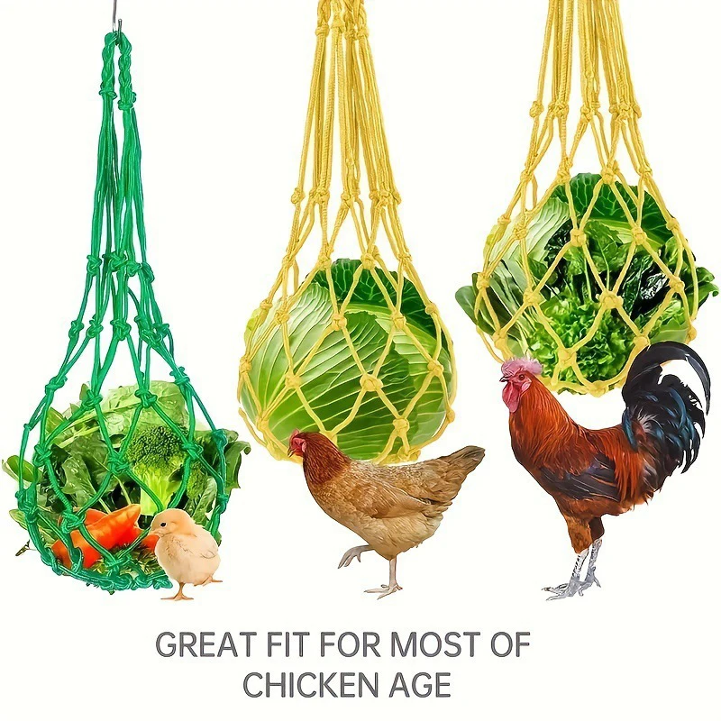 Poultry Feeder Chicken Vegetable Net Bag For Hen Goose poultry feeder