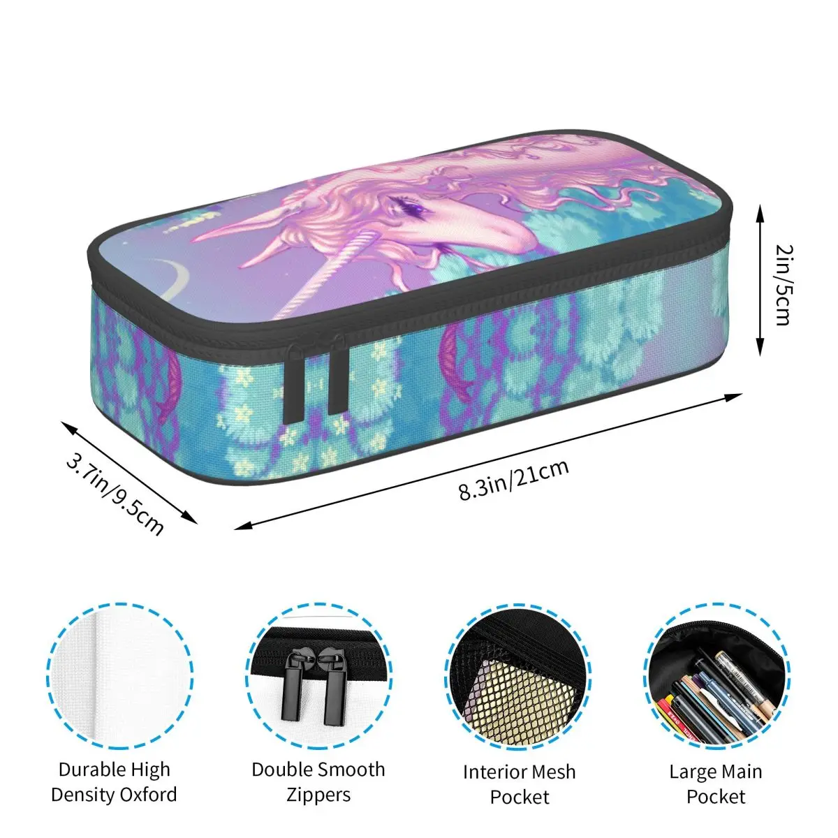Korean The Last Unicorn Forest Pencil Cases for Boys Gilrs Large Storage Pen Box Bag School Accessories