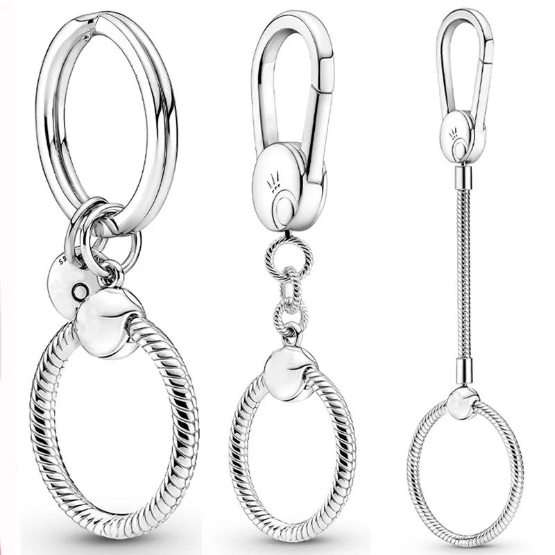

Moment Necklace Pendant Small & Medium Bag Holder Charm Key Ring 925 Sterling Silver Pendant Bead Fit Europe Jewelry