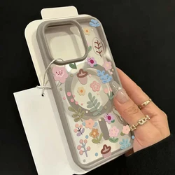 Magnetic Transparent Phone Case with Magsafe Wireless Charging Support - iPhone 15 Plus (Gray)