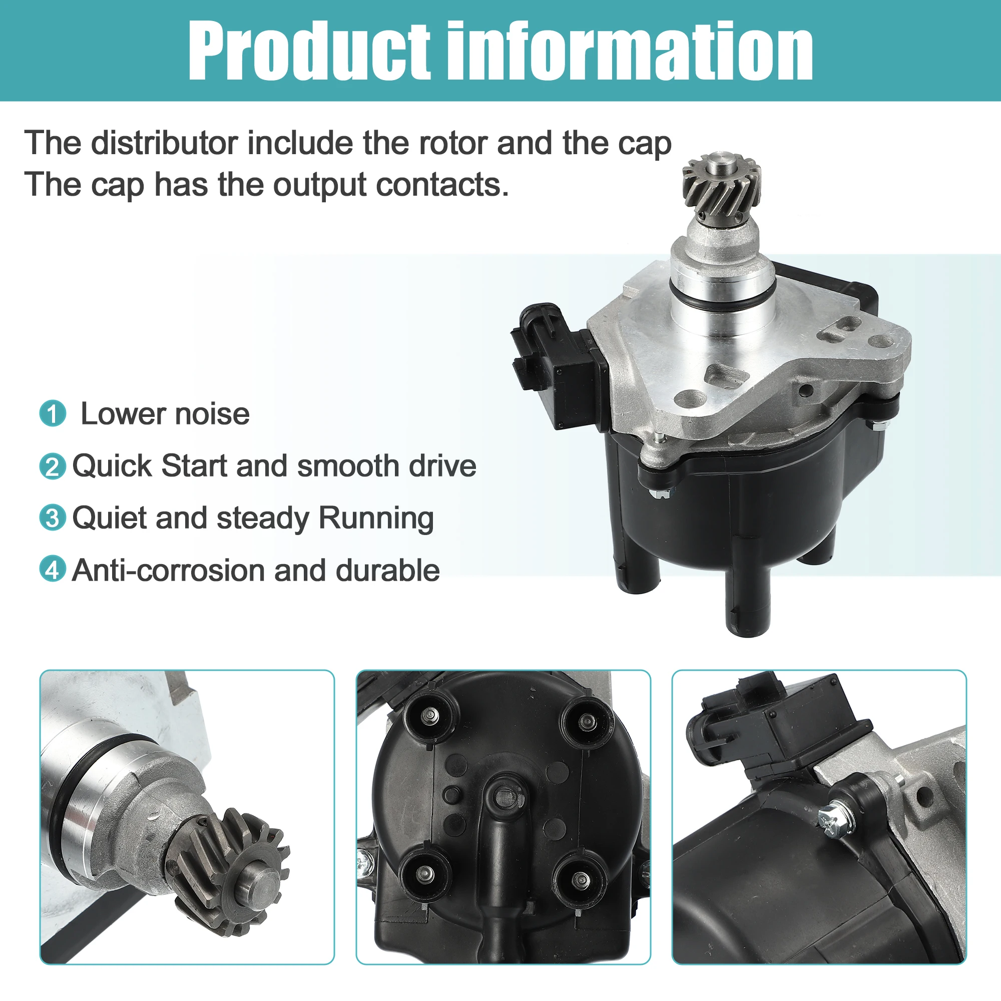 UXCELL Ignition Distributor for Toyota T100 Tacoma 4Runner L4 2.4L 2.7L 1905075020 TY42