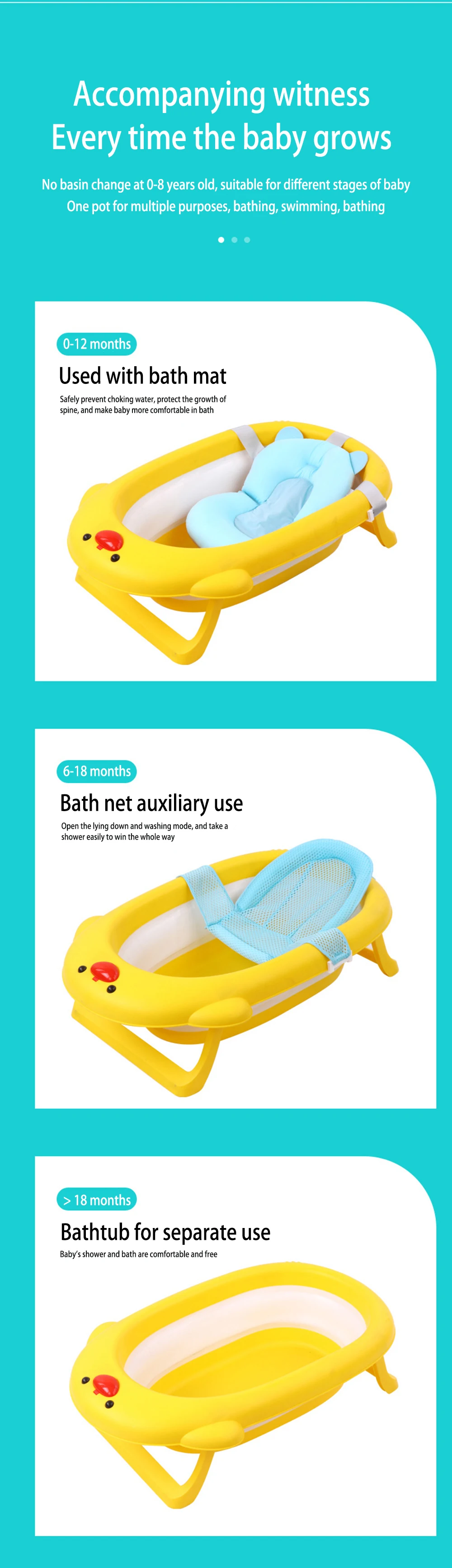 Portátil Silicone Folding Baby Shower Banheira, Pet