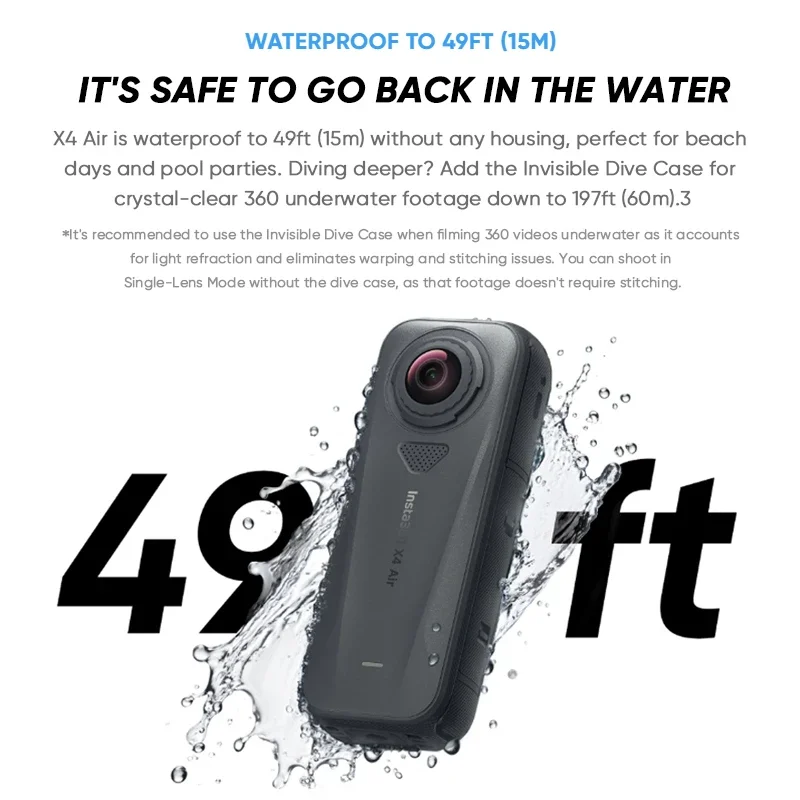 Caméra d'action 4K Standard White/Black - 64Go Inclus