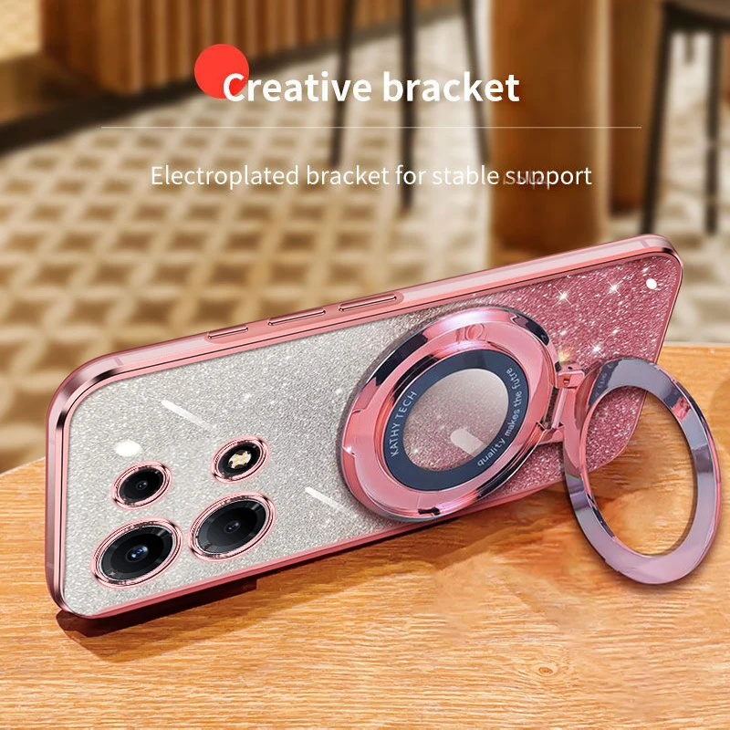 Luxury Soft Glitter Phone Case with Stand - Shockproof Cover