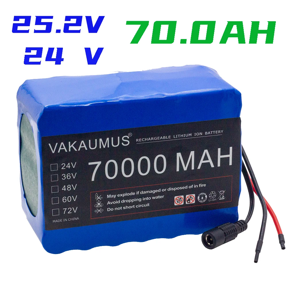 Large-Capacity Battery Pack 6S6P 24V 70AH 25.2V E-Bike Scooter Wheelchair Four-Wheeler 18650 Lithium BMS+ Charger | Электроника
