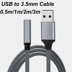 USB A Male to 3.5mm Female Audio Jack Adapter - High - Quality Stereo Sound Connector - 3M