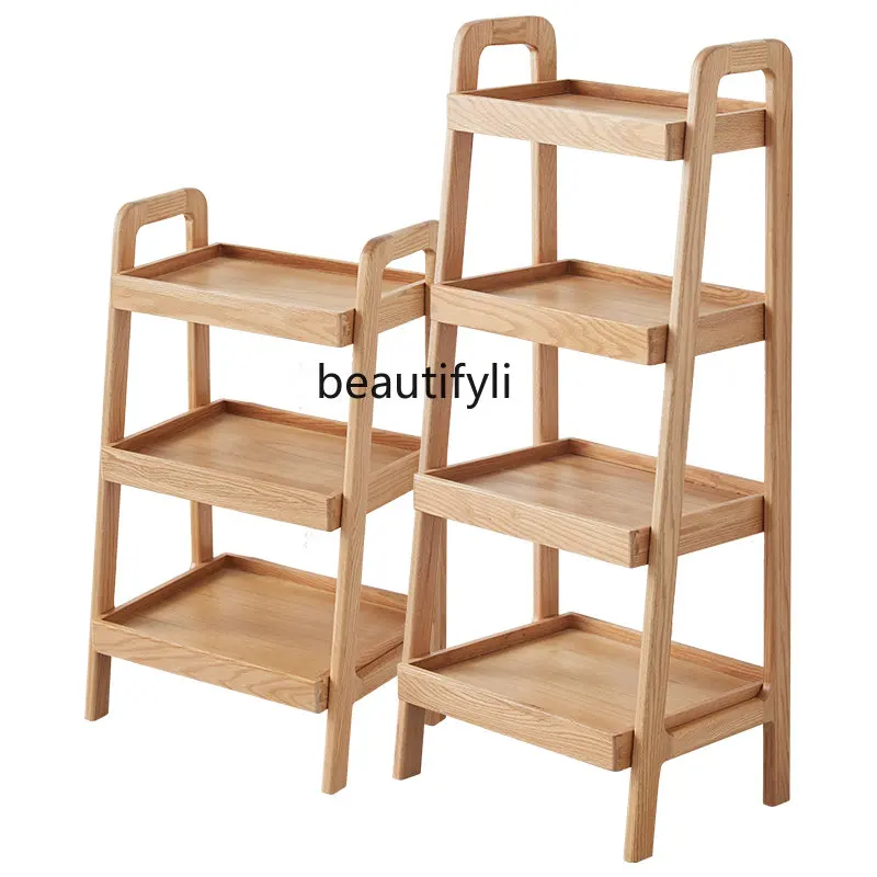 

Solid Wood Bookshelf Modern Minimalist Oak Storage Rack Nordic Small Apartment Study Home Living Room Wall Storage Rack