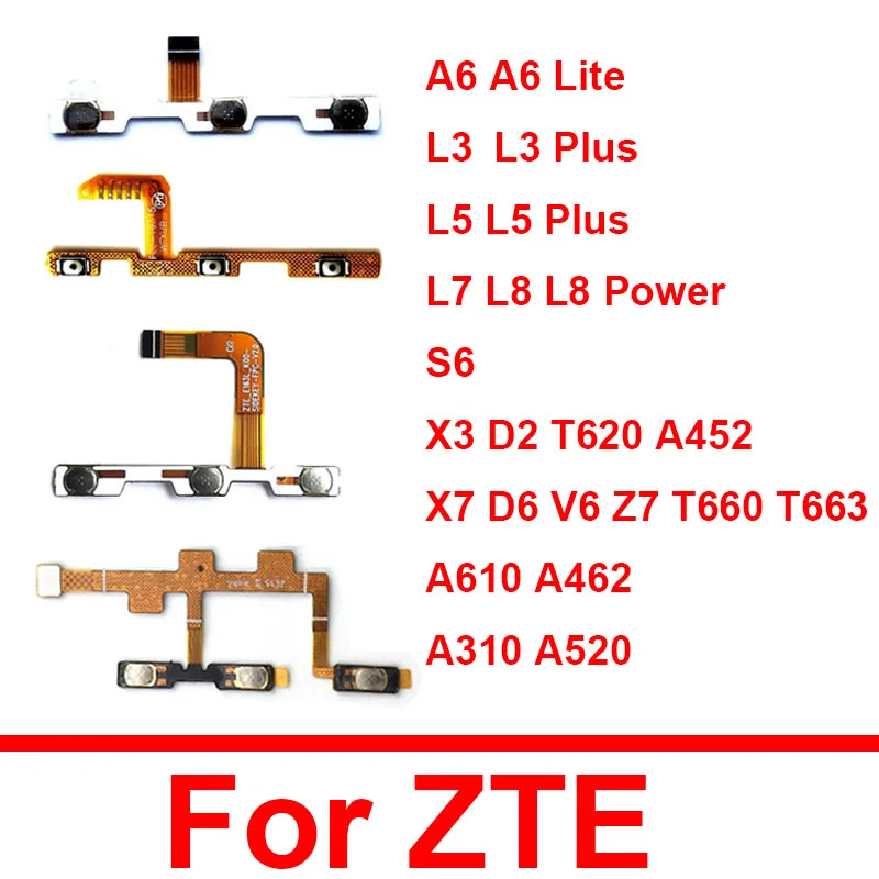 

Power Volume Flex Cable For ZTE Blade L3 L5 Plus L7 L8 S6 X3 D2 T620 A452 X7 D6 V6 Z7 T660 T663 A6 Lite A610 A520 A462 A310