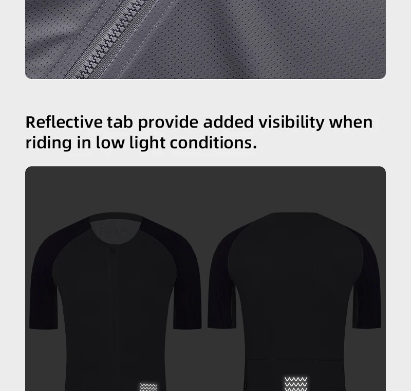 YKYW Herren-Radtrikot, Rennen, kurzärmelig, kragenlos, ultraleicht, Aerodynamik-Trikot, Fahrradshirt, Rennrad, MTB, Pro-Tops – Detail 15