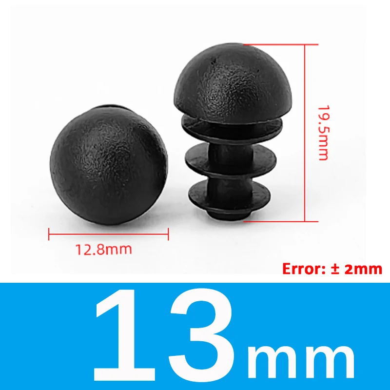 Versatile Round Steel Pipe Plug End Caps - Black/White Dust Cover Inserts