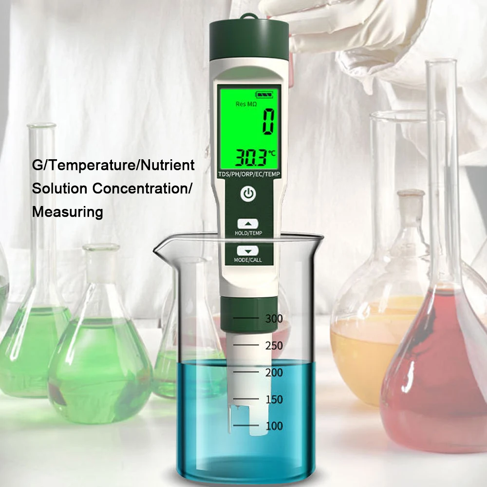 Digital PH Meter 10 in 1 Professional Water Quality Monitor Tester PH/EC/TDS/Salinity/Thermometer Multi-parameter Testing Meter