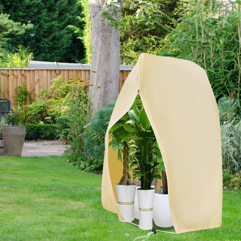 Frost Cold Protection Plant Protection Bag with Zip Drawstring Winter Plant Protection Cover for Trees Palm Trees Balcony Plants