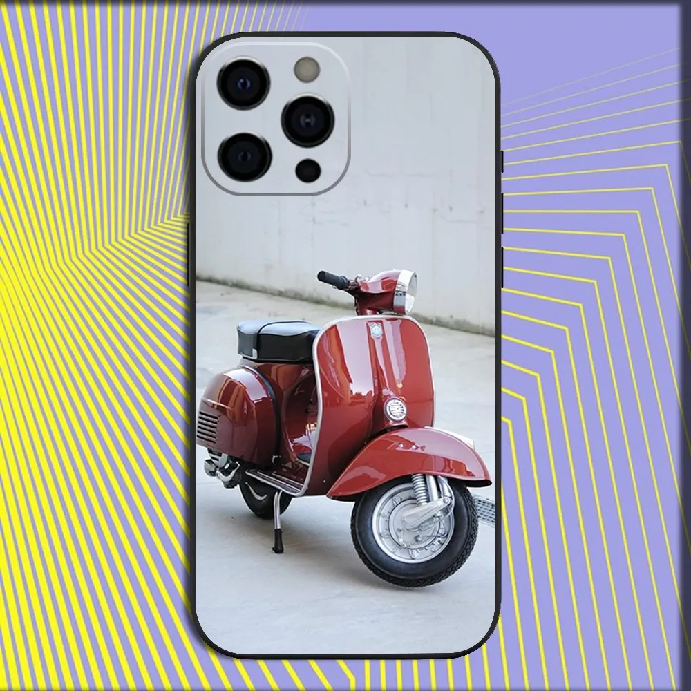 Sleek V-Vespa Scooter Moto Soft Black Phone Case
