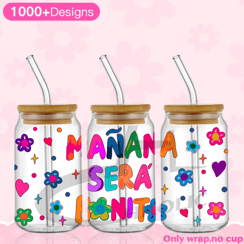 UV DTF Cup Wraps dtf transfer sticker Tomrrow Will Be Beautiful MANANA Karol G Glass Can Warp 16oz Libbey labichota Album Cover Karol G Mermaid