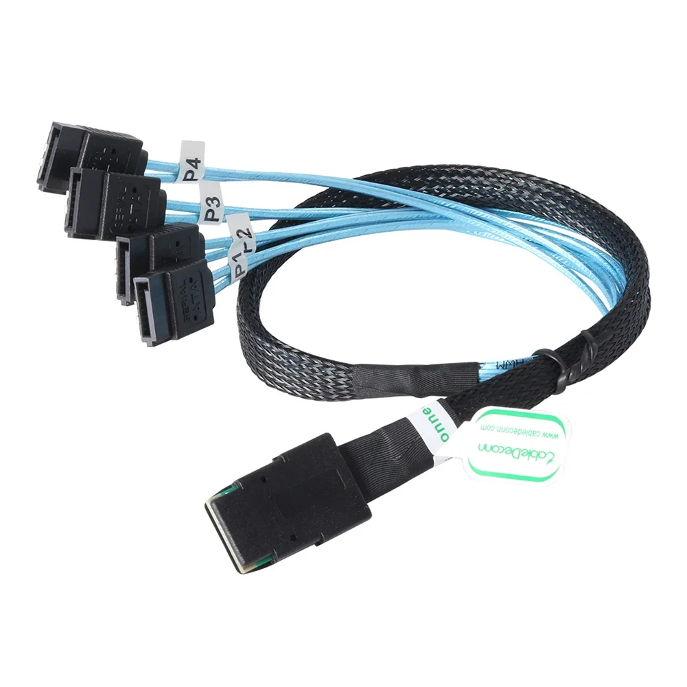 Internal Cable Mini SAS SFF-8087 36P Host to 4 SATA 7P Target Forward Breakout for Office Caring Computer Supplies