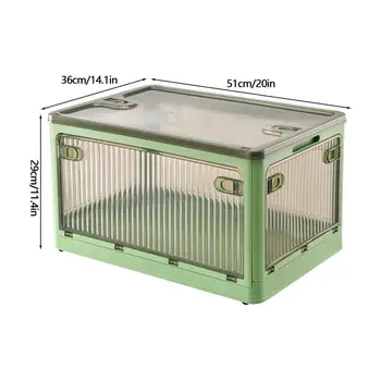 กล่องเก็บของพับได้พร้อมประตูโปร่งใสพร้อมฝาปิดและล้อที่เก็บของเล่นอเนกประสงค์กล่องใส่ของแบบใส 8