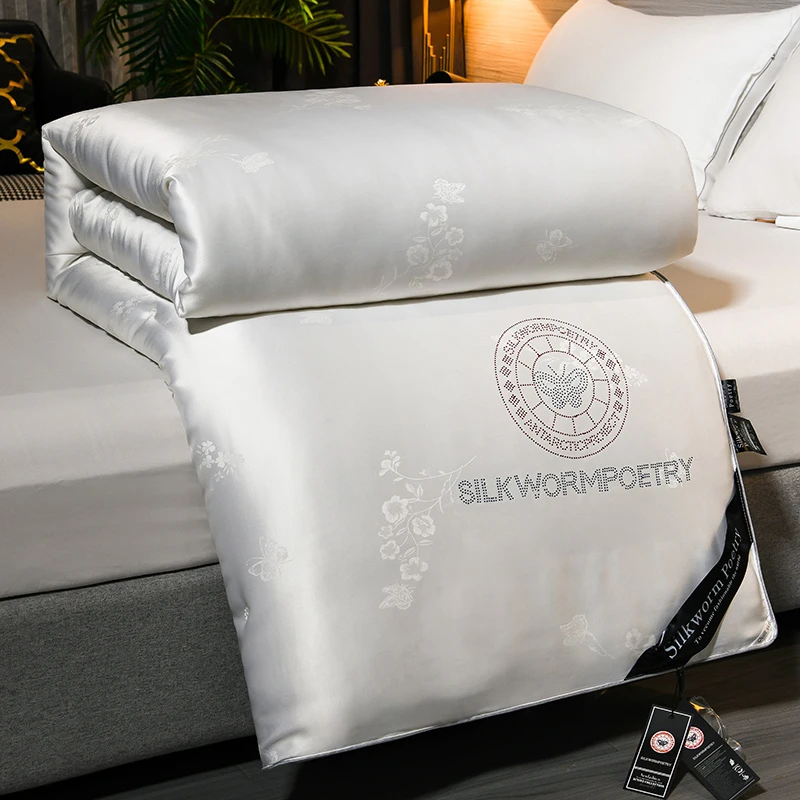 משי 100% מתות משי בעבודת יד אמיתי שמיכת חורף חמה שמיכת סתיו סתוכת בית מלון יחיד