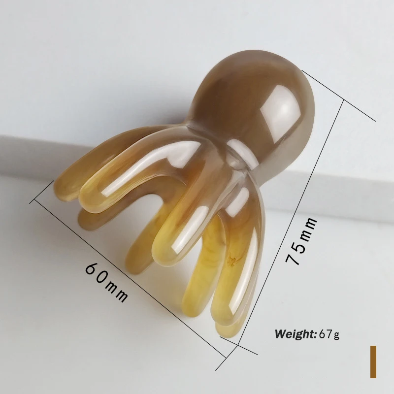 Resin Octopus Massage Comb Head Meridian Scraping Scalp Massage Brush Acupuncture SPA Gua Sha Massage Comb Fatigue Relief Massag