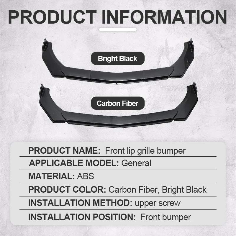 4/5PCS Universal Car Front Blade Bumper Lip Body Kit Spoiler Splitter Carbon Fiber Bumper Canard Lip Splitter For BMW For Tesla car bumper spoiler bumper lip bumper lip decoration front bumper decoration front bumper cover