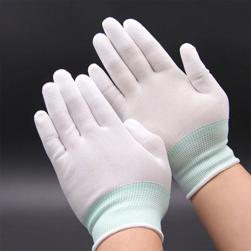 Antistatic Gloves 1/5/10 pair pu coated palm coated finger PC Antiskid for Garden