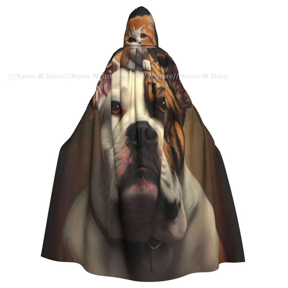 

Hooded Cloak Unisex Cloak with Hood Happy Purebreed Dog With Kitten Cloak Vampire Witch Cape Cosplay Costume