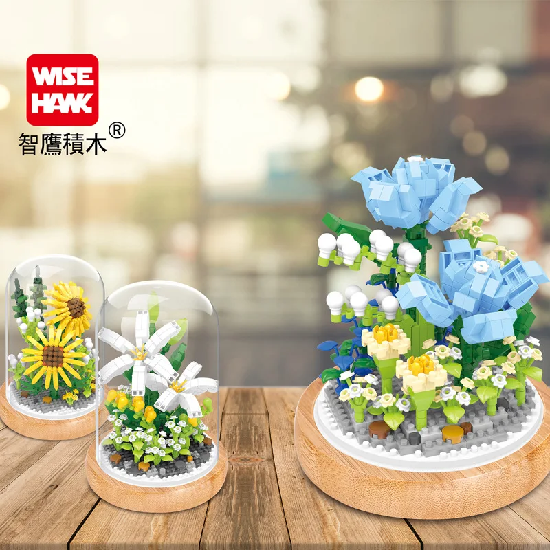 Flower Micro Building Blocks Lily Rose Tulips Bouquet Immortal