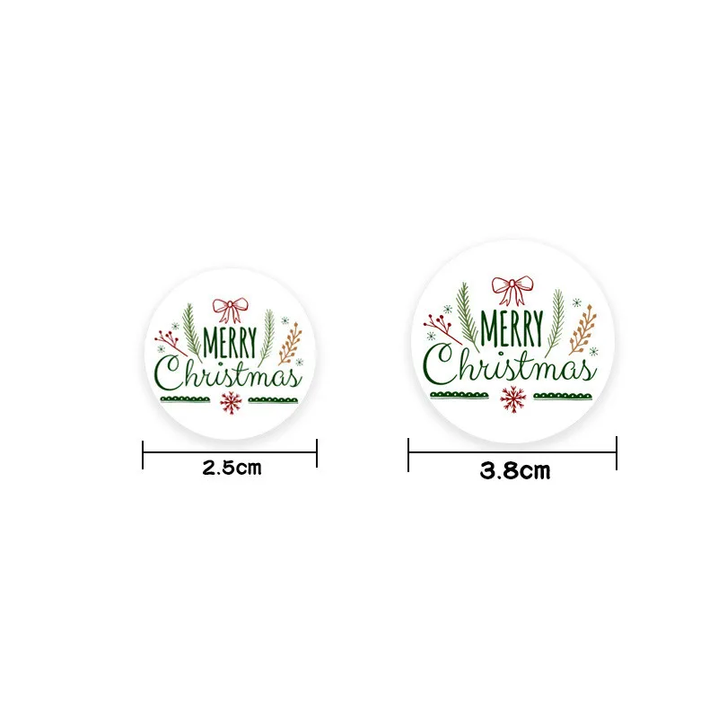 Pegatinas navideñas para sobres de 100 CM, pegatinas redondas de Feliz  Navidad, 4 diseños, 500-2,5 piezas