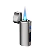 2024 Touch Sensing Metal Outdoor Windproof Electric USB Lighter Turbo Three Torch Blue Flame Jet Cigar Tool Gas Lighter Men2024 6