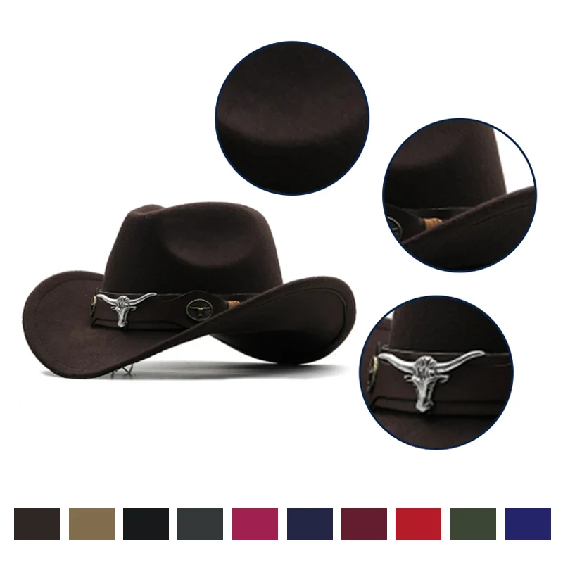 Western Cowboy Hats Western Hat Men Women Cowboy Style Leather Hats