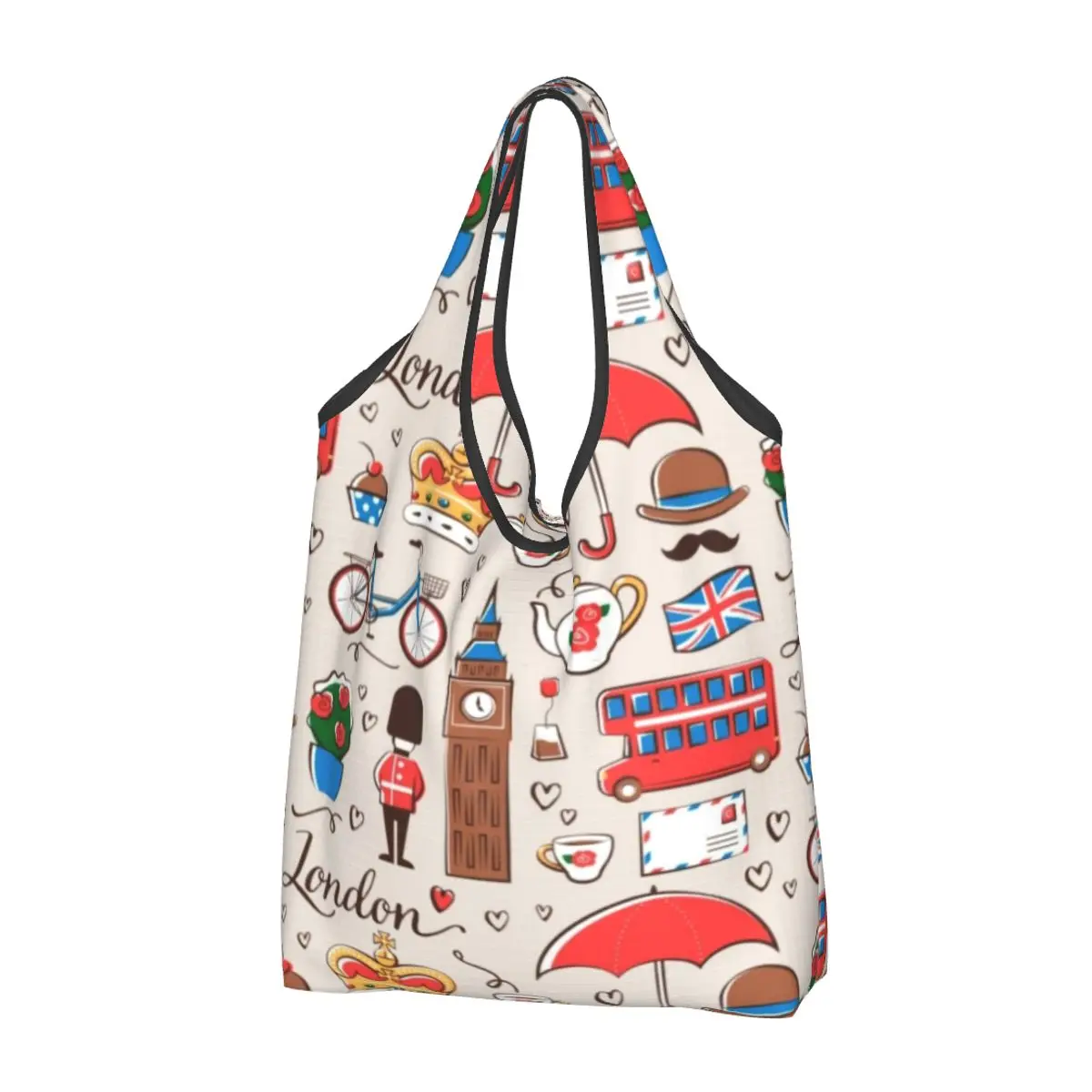 Urban Backwoods Vintage Union Jack Cotton Shopper Bag - Reusable, 38x42cm, 140g/m² Quality - View #5