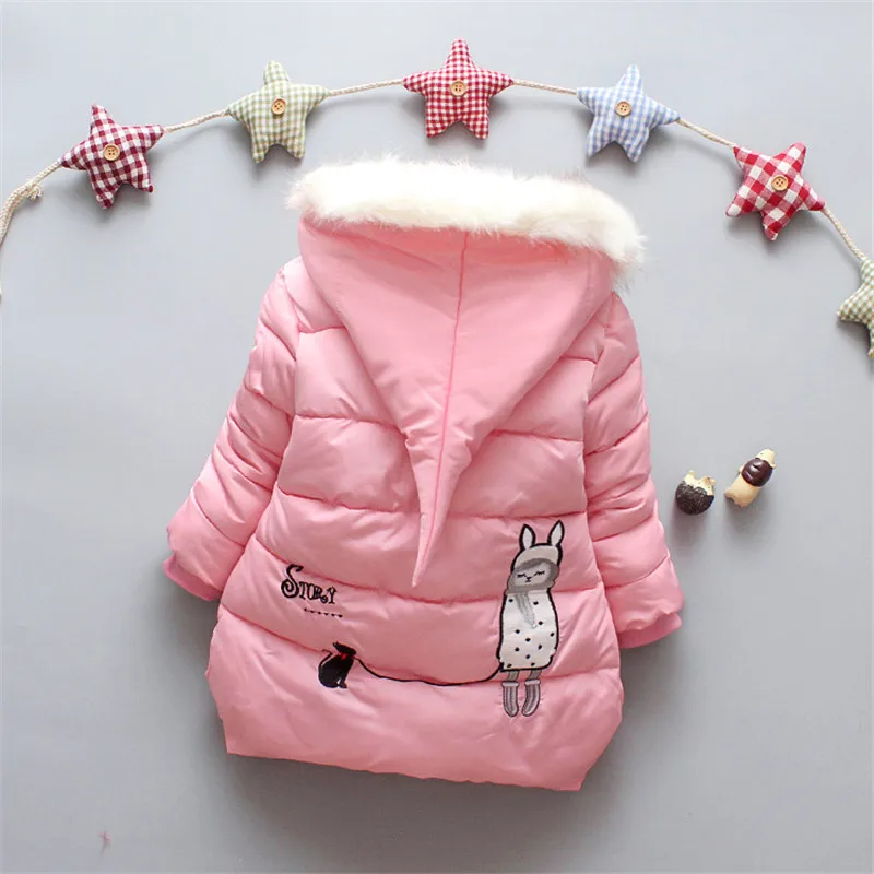 Children's Overalls 0 To 3Y Winter Baby Down Jacket Windproof Hooded Kids Cotton Padded Fashion Costume Warm Girls Clothes