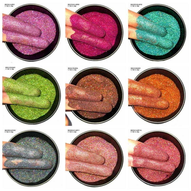 Holographic UV Gel Varnish Nail Tips Pigment Glitter Powder 20g For DIY Art Decoration