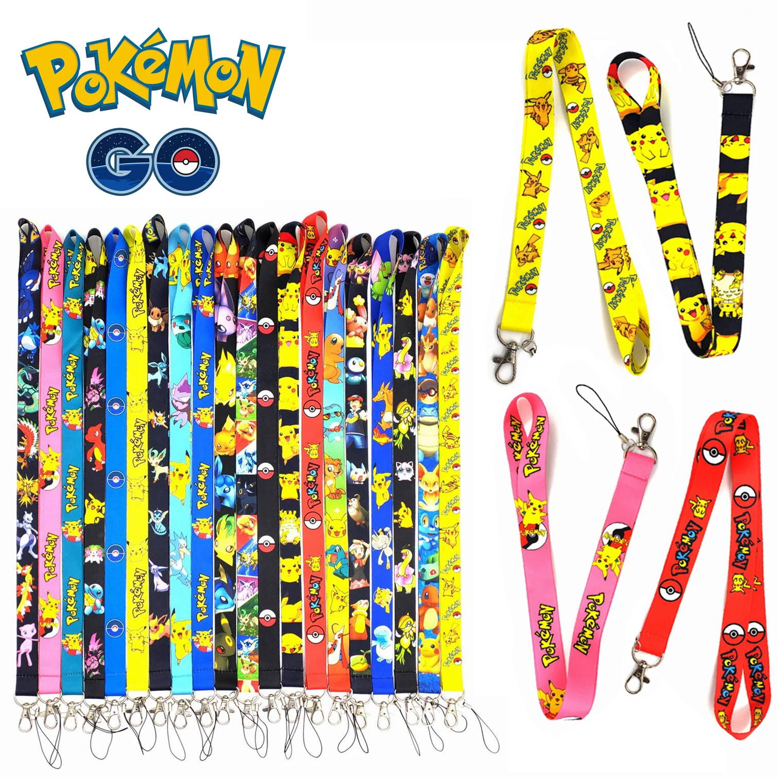 Anime Pokemon Pikachu Cordino Per Portachiavi Cartoon Pikachu Strap Cordino Card Id Badge Holder Portachiavi Cartoon Hang Rope Toys