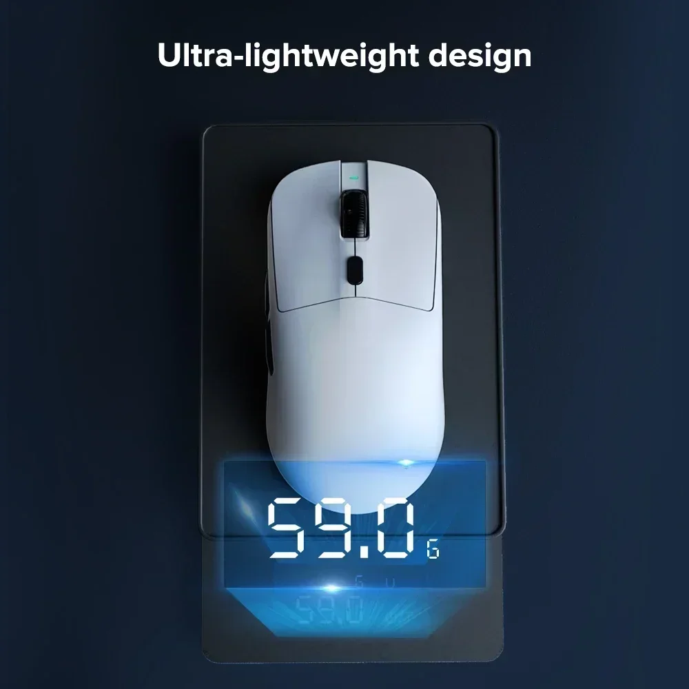 Kysona M6178khz Wireless Bluetooth Lightweight Gaming Mouse PAW3395 26000DPI Low Latency Rechargeable Wired Gaming Mouse