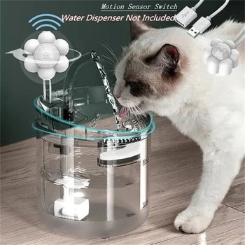 고양이 자동 물 분수 USB 전기 음소거 고양이 술꾼 그릇, 스마트 모션 센서 스위치 필터, 고양이 애완 동물 물 디펜서