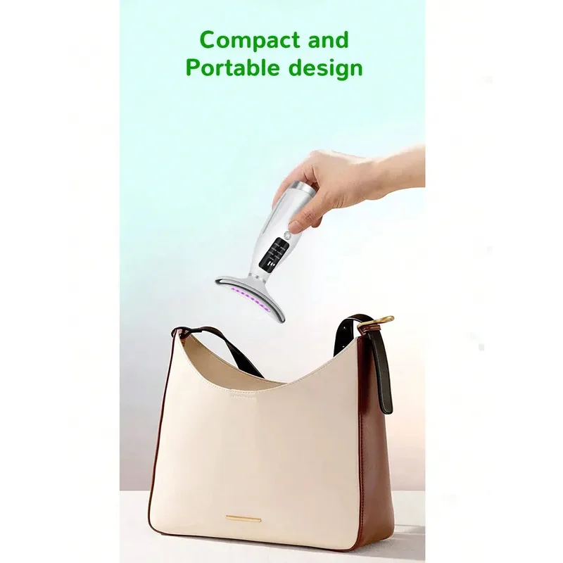 Appareil de beauté pour le cou avec mode d'éclairage coloré pour le visage et 7 vitesses de réglage, doté d'une poignée ergonomique._voghion.com