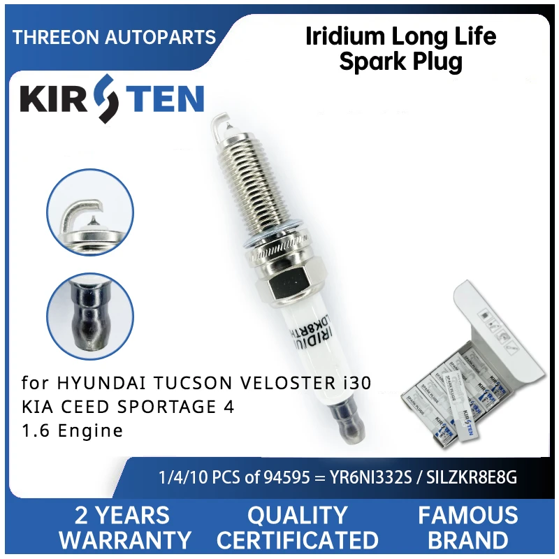 

Иридиевая Свеча зажигания KIRSTEN для HYUNDAI TUCSON VELOSTER i30 1,6 KIA CEED SPORTAGE 4 YR6NI332S 1884608060 1884908072 1884908080
