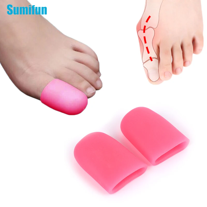 2Pcs Pink Silicone Big Toe Protector Thumb Valgus Bunion Correction Foot Care Tools Blister Corns Pain Relief Anti Wear Care Pad