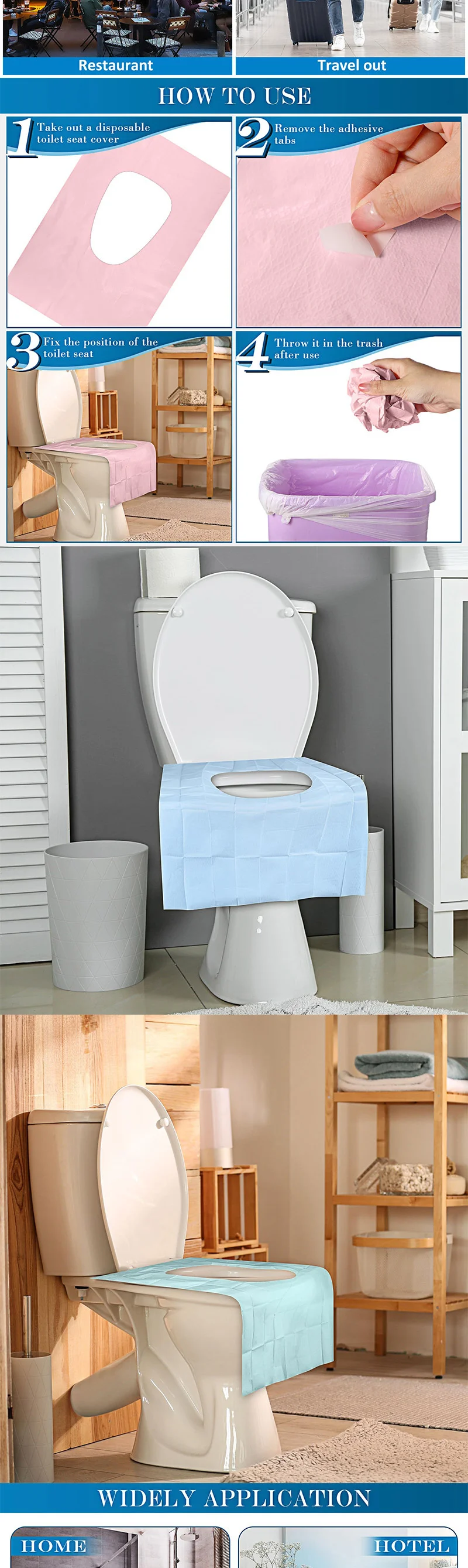 20 Stück Einweg-Toilettensitzauflagen in Übergröße, einzeln verpackt, für Erwachsene und Kinder, Toilettentraining, Reise-Toilettensitzkissen – Detail 3